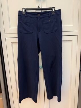 LOFT Navy Wide-Leg Trousers